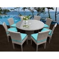 thumbnail image 3 of Florence 60 Inch Outdoor Patio Dining Table with 8 Armless Chairs-Color:Beige, 3 of 7