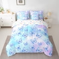 thumbnail image 2 of Castle Fairy Kawaii Blue Butterflies 7-Piece Bedding Comforter Set for Boys Girls Teens,Dreamy Princess King Bedding Sets,Gradient Ombre Ultra Soft Bed Sheets,Breathable Home Decor, 2 of 8
