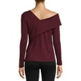 thumbnail image 2 of Nine.Eight Women’s Off Shoulder Wrap Top with Long Sleeves, 2 of 5
