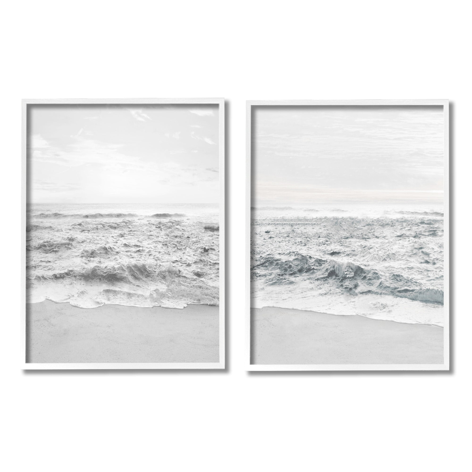 Stupell Industries Rough White Shoreline Beach Waves Foggy Sky Framed Wall Art, 24 x 30, Design by Natalie Carpentieri