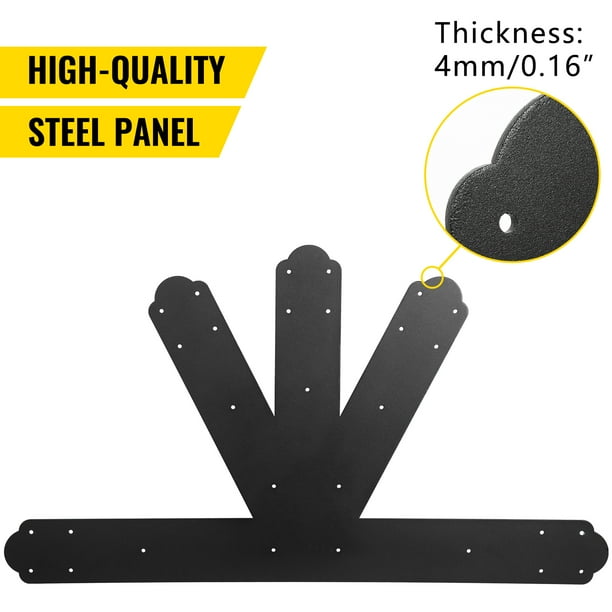 VEVOR Gable Plate Black Powder-Coated Truss Connector Plates 6:12 Pitch Gable Bracket 0.16 in. Steel Truss Nail Plates