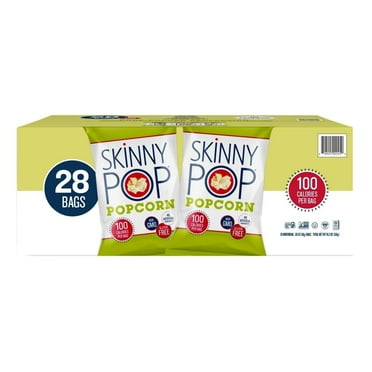 SkinnyPop Original Popcorn Snack Bags 0.65 Ounce (Pack of 28)