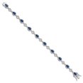 thumbnail image 5 of Auriga Fine Jewelry 925 Sterling Silver Rh-plated Fancy Brilliant-cut Blue Glass and Brilliant-cut White CZ Circle and Teardrop 7.5 Inch Bracelet for Women, 5 of 6
