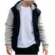 thumbnail image 3 of Ceisia Men's Color-Block Fleece-Lined Zip-Up Hooded Jacket for Casual & Winter Wear Navy L Gifts, 3 of 7