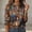 D-Brown, variant on Women Printed Shirts Button Up Laple Collar Shirts Dressy Long Sleeve Blouse Business Casual Work Tops