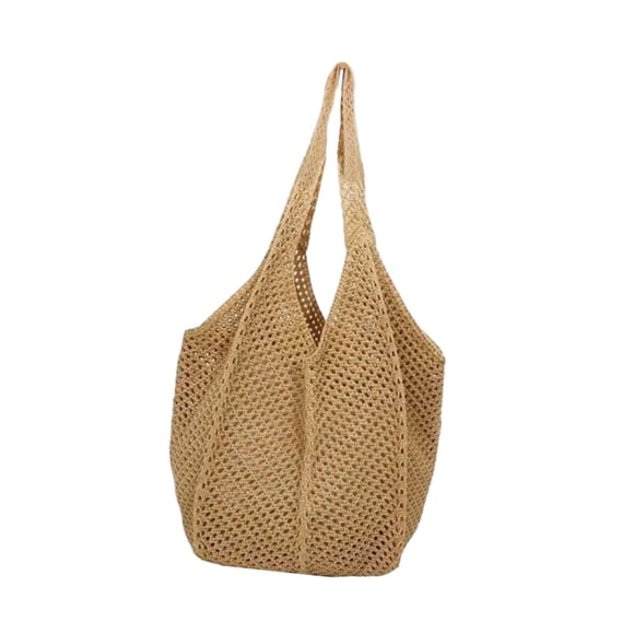 Bolsa de crochet para mujeres bolso de playa bolso de hombro elegante bolso de transporte de viajes bolso estético bolso para la fiesta para viajes Caqui