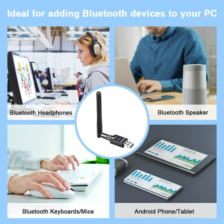 ZEXMTE Long Range 100M Bluetooth USB Adapter 5.3 for PC,  Drive-Free Bluetooth Adapter for Windows 11/10, Bluetooth Dongle for  Desktop, Laptop, Printers, Keyboard, Mouse, Headset, Speakers : Electronics