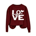 thumbnail image 3 of Yteetum Valentine Gifts Women's Valentine's Day Sweatshirts Plus Size Crewneck Heart Graphic Print Hoodless Sweatshirt Womens Casual Oversized Round Neck Loose Comfy Sweatshirt Fall Spring Clothes, 3 of 5