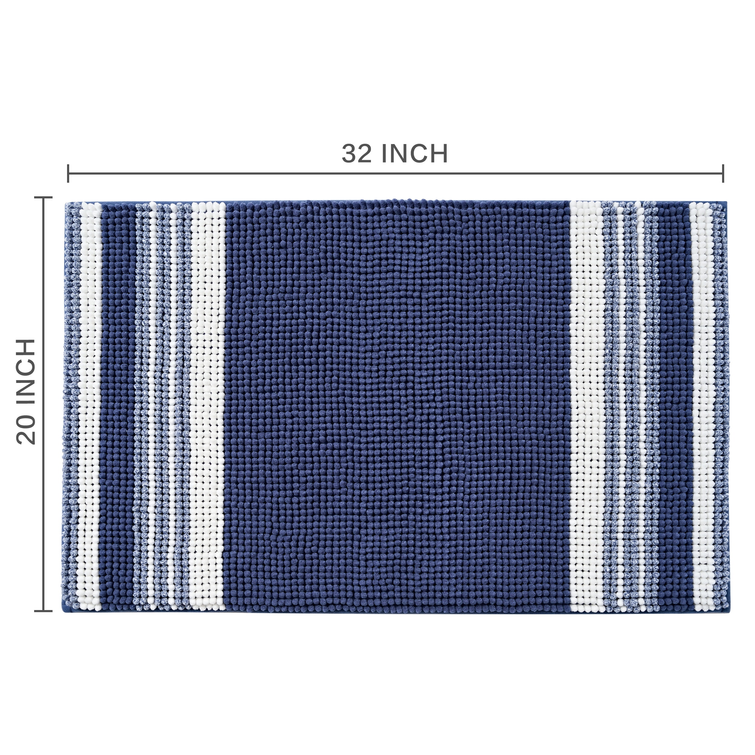 Mainstays Performance Foam Noodle Bath Rugs, 20"x32" Navy