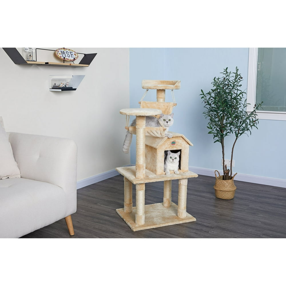 Go Pet Club F63 50 in. Beige Cat Tree Condo Furniture