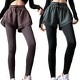 thumbnail image 3 of AOOOWER Women High Waist 2 In 1 Tight Sports Leggings with Shorts Drawstring Yoga Pants, 3 of 21