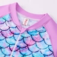 thumbnail image 4 of URMAGIC Kids Girls Zip Up Long Sleeve Rash Guard One-Piece Swimsuit Bathing Suit Swimwear 2-12Y, 4 of 8
