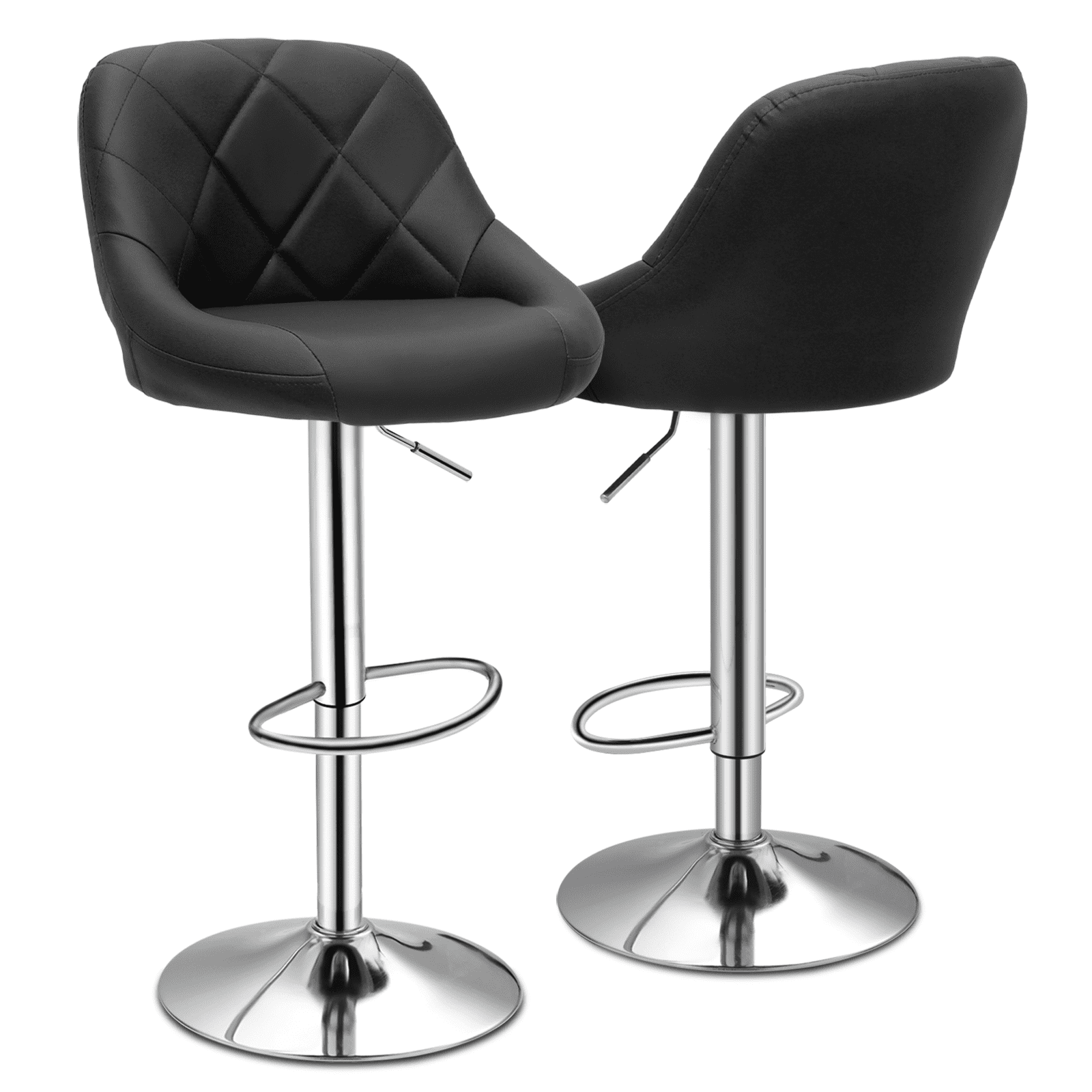 Magshion Faux Leather Adjustable Bar Stools Set of 2 360 Degree Swivel