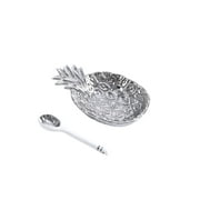 Pampa Bay Get Gifty Bowl and Spoon Set, Silver Pineapple Design