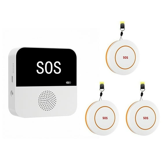 Tuya Smart WiFi SOS 3Call Button for Elderly Emergency Medicals Alert System with Caregiver Pager for Seniors Patients