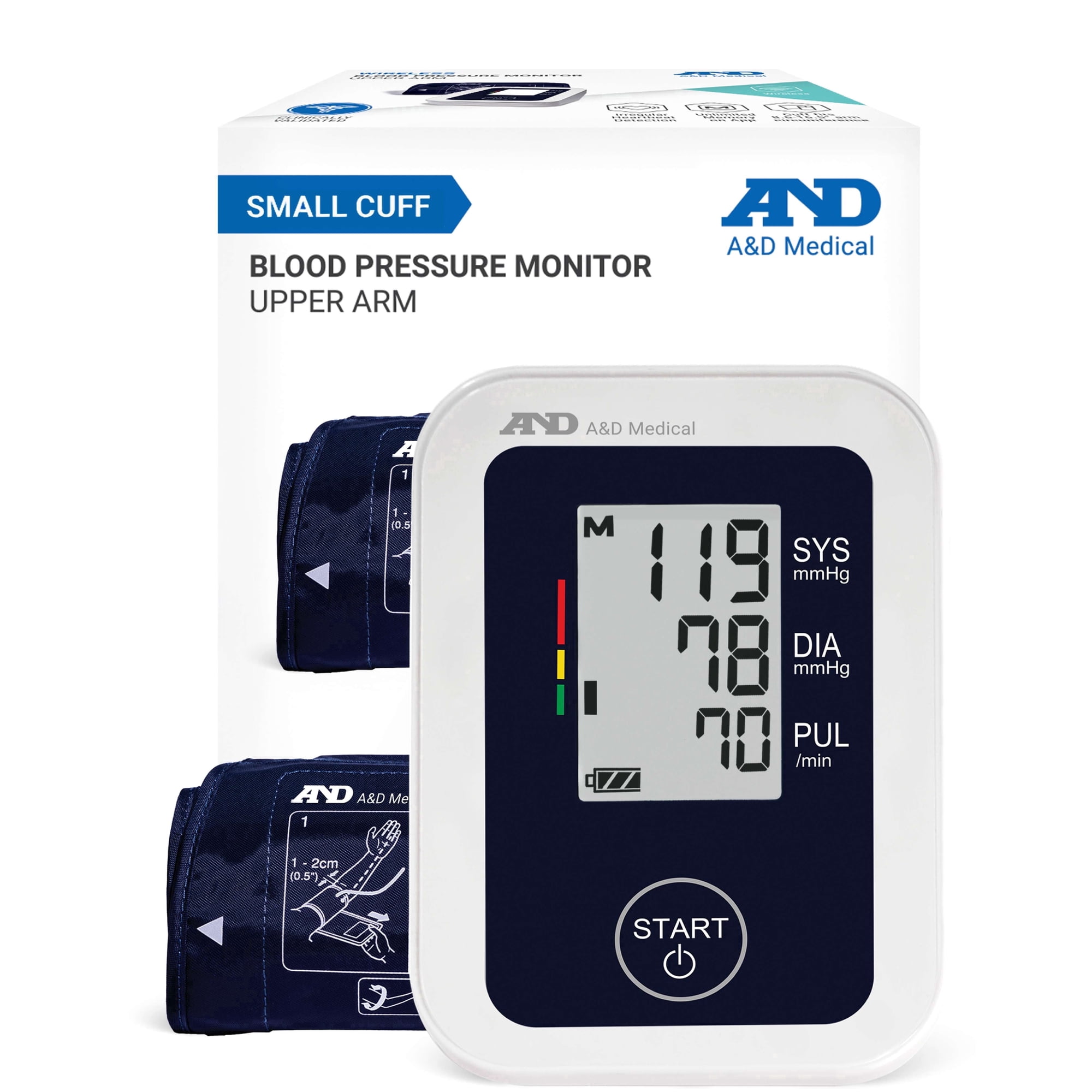 A&D Medical UA-651SAC Heart Rate Detection Digital Upper Arm Blood Pressure Monitor with Small Cuff