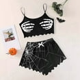 thumbnail image 2 of Bjutir Womens Sleepwear Set Halloween Sleeveless Vest Shorts Set Casual Pajamas Set Black, 2 of 4