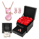 thumbnail image 2 of Rosas Flores Eternas Artificiale +collar de Gato Malubero Rosa, 2 of 5