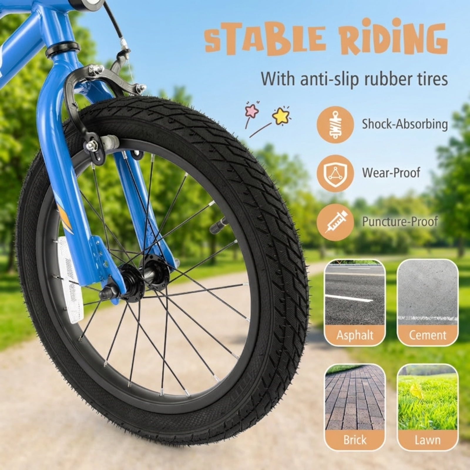 Redsmile 16 Inch Kids Bike for Boys Girls Ages 4-7, LED Lighted Kids Bicycle with Removable Training Wheels and Adjustable Seat, Carbon Steel Frame Beginner Bike, 145 lbs Capacity, Multicolor