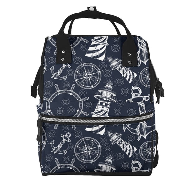 Easygdp Anchor and Lighthouse para Bolsa de Bebé de Gran Capacidad con Múltiples Bolsillos, Bolsa de Pañales para Padres, Bolsa de Viaje Organizada y Elegante