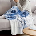 thumbnail image 3 of Watercolor Dandelion Blanket Soft Cozy Warm Twin Blanket for Bed, Plush Fuzzy Flannel Fleece Blankets for Sofa, Pastoral Spring Blue Flowers Throw Blankets for Couch, Gifts for Men, 60"x80", 3 of 9