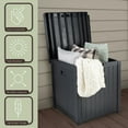 thumbnail image 3 of Pure Garden 50-Gal Outdoor Storage Box - Waterproof Deck Box, Dark Gray, 3 of 11