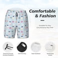 thumbnail image 4 of Kdxio Rabbit In The Rain Print Men's Swim Trunks with Compression Liner 7 Inch Inseam Quick Dry Swim Shorts, 4 of 7