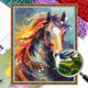 thumbnail image 1 of Kit Punto Cruz Caballo Con Cuentas Bordado Arte Pared para El 9CT 40x52cm, 1 of 9