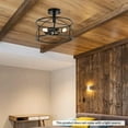 thumbnail image 6 of 110V Caged Chandelier Semi-Flush Mount Kitchen Farmhouse Ceiling Light Fixture for Kitchen, Living Room, 6 of 20
