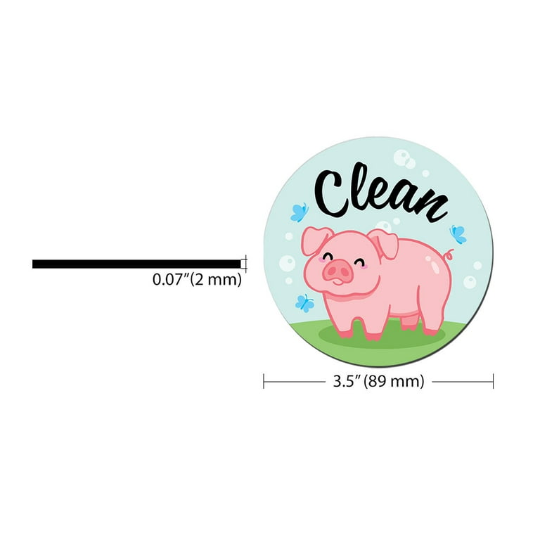 Funny Chicken Clean/Dirty Dishwasher Magnet - Double Sided Kitchen Refrigerator Sign, Farmhouse Decor