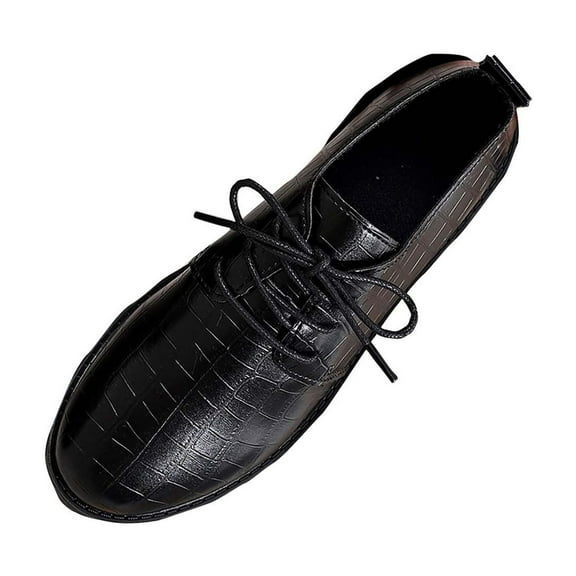WRKEKC Womens Shoes Vintage Lace Up Low Top Fall British Style Mid Heel Loafers Leather Casual Shoes for Women