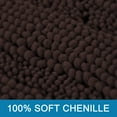 thumbnail image 3 of Bath Rugs for Bathroom Non Slip Bath Mats Extra Thick Chenille Striped Rug 20" x 32" Absorbent Non Skid Fluffy Soft Shaggy Washable Plush Mat for Indoor, Bath Room, Tub - Chocolate, 3 of 6
