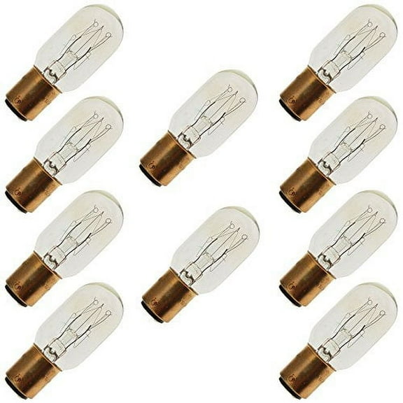 Industrial Performance 15T7DC 130V, 15 Watt, T7, Bayonet (BA15D) Base Tubular Light Bulb (10 Bulbs)