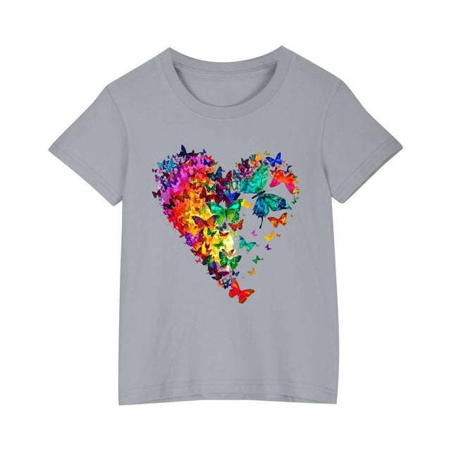 COM1950s Cadeaux pour Fillettes, Shorts pour Filles, T-Shirt en Coton pour Enfants Garçons Filles Mignon Col Rond Imprimé Tee Manches Courtes, Robe Manches Courtes, Cadeaux pour Fillettes, Cadeaux pour Garçons Tout-Petits