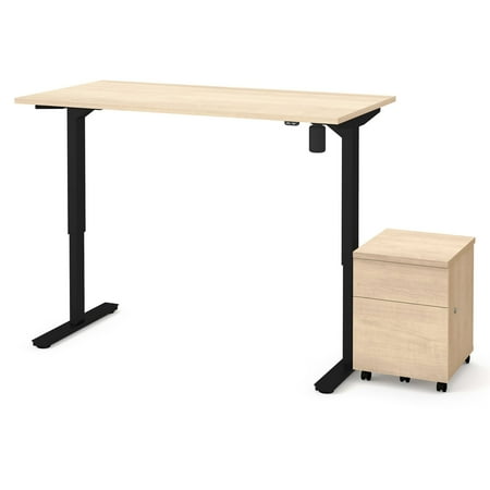 Bestar Electric Height Adjustable Desk and 2 Drawer Mobile ...