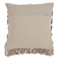 thumbnail image 2 of Fennco Styles Bohemian Woven Fringes Down Filled 18 x 18 Inch Cotton Throw Pillow with Case & Insert - Grey, 2 of 3