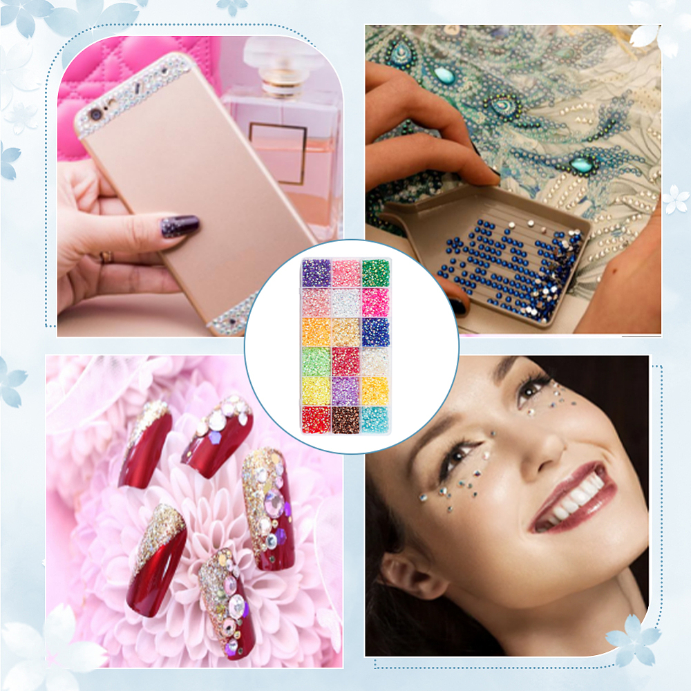 1set 21600pcs 18 colors Half Round Opaque Resin Cabochons Nail Art Decoration Accessories Mixed color 4x1.5mm 1200pcs/color