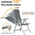 Patio Folding Chairs Set of 2, Aluminium Frame Outdoor Reclining Patio