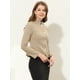thumbnail image 3 of INSPIRE CHIC Chaqueta con bolsillo y cuello levantado para mujer Abrigo corto peplum con botones Caqui L, 3 of 5