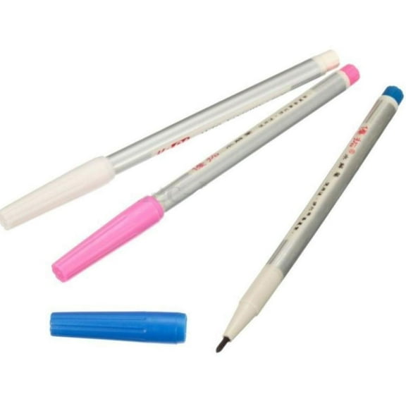 3* Plastic Water Erasable Vanishing Fabric Marker Cloth Ink Pen For Sewing Craft Parts
