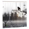 thumbnail image 2 of XMXY Bird City Long Shower Curtains, Waterproof Weighted Thick Bathroom Curtain with 12 Plastic Hook, 72x72 Inch, 2 of 8