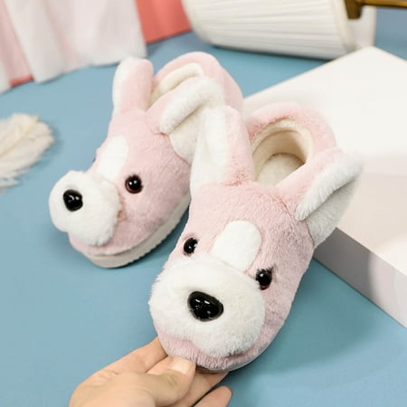 

Dyfzdhu Girls Boys Home Slippers Suede Warm Dog House Slippers For Toddler Winter Indoor Outdoor Shoes
