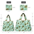 thumbnail image 2 of Wrapables Large & Small Foldable Tote Nylon Reusable Grocery Bags, Set of 2, Dandelion, 2 of 5