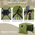 thumbnail image 5 of EAGLE PEAK 12x12 ft Portable Quick Pop Up Canopy Tent with 5 Wall Panels, 6 Sided Instant Gazebo Outdoor Camping Screen Tent, Green, 5 of 7