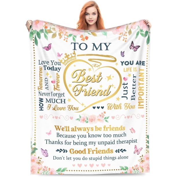 LHSHID Best Friend Blanket Best Friend Birthday Gifts for Women Friendship Gifts for Women Friends Blankets for Bed Sofa Couch Travel 30x40in