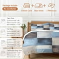 thumbnail image 6 of Abstract Color Stitching Duvet Cover Set King Size, Blue Brown Graffiti 4 Piece Soft Microfiber Bedding Set with 1 Duvet Cover, 1 Flat Sheet, 2 Pillowcases, 6 of 9