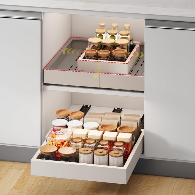 Organizador de gabinete Fokyfok extensible extraíble de 28-41 cm de ancho