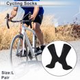 thumbnail image 2 of Calcetines de ciclismo Unique Bargains, transpirables, absorbentes de sudor, anti-fricción, negros, tamaño L, 1 par, número 3, 2 of 6