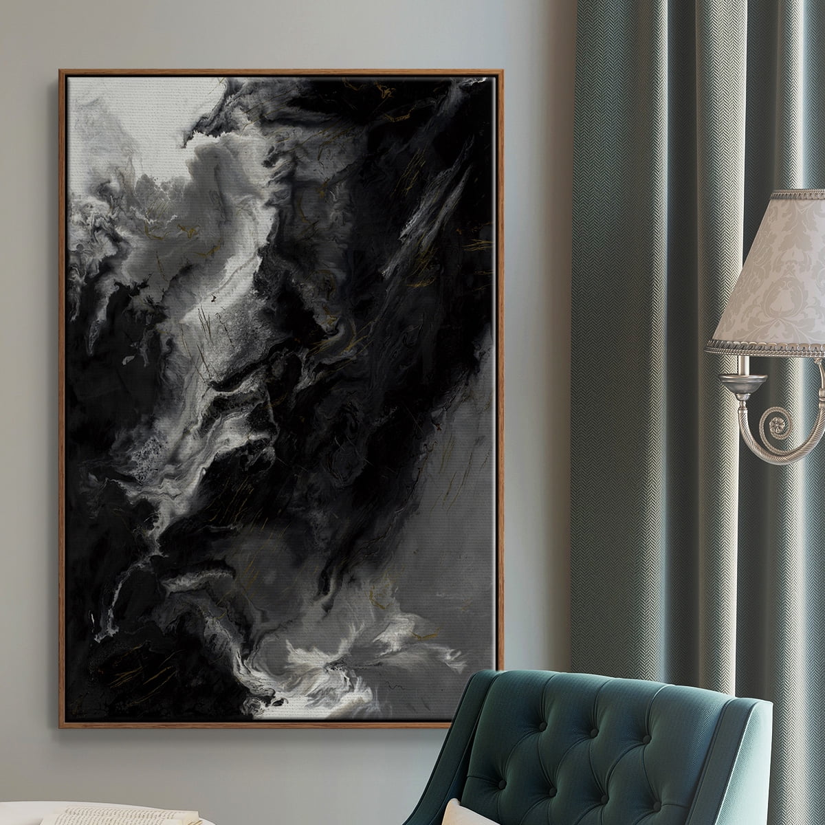 Changes Framed Premium Gallery Wrapped Canvas - Ready to Hang - 25 x 37 - Walnut Floating Frame