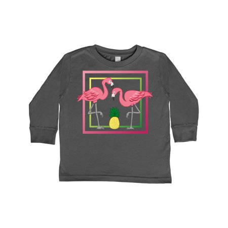 

Inktastic Flamingos And Pineapple Gift Toddler Boy or Toddler Girl Long Sleeve T-Shirt